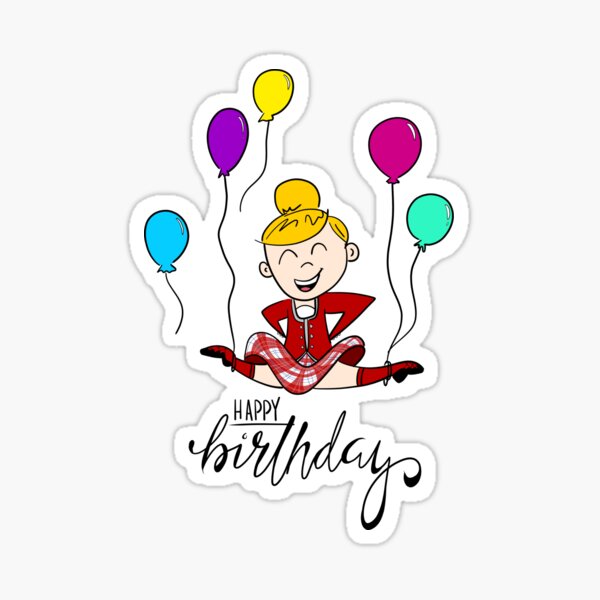 Item preview, Birthday Leap- female, red kilt, blonde hair designed and sold by LizCaityArt.