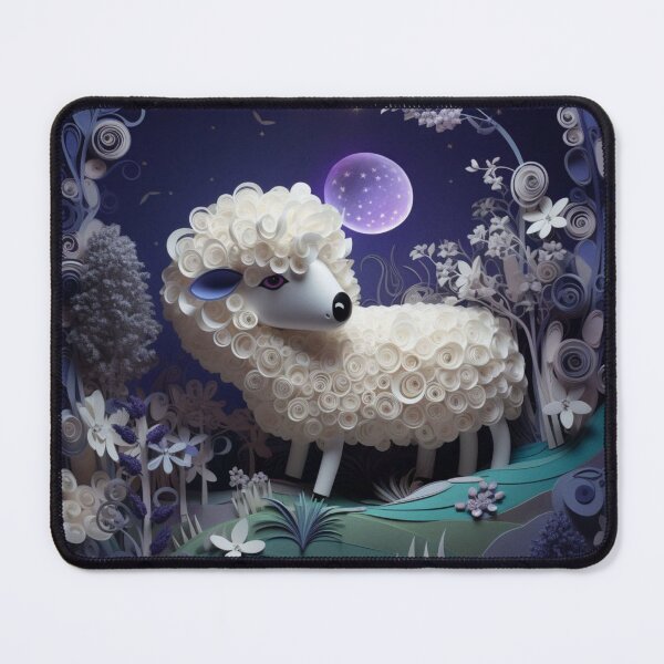 Item preview, Sheep in the night forest with moon and stars. 3d rendering designed and sold by aiphotosart.
