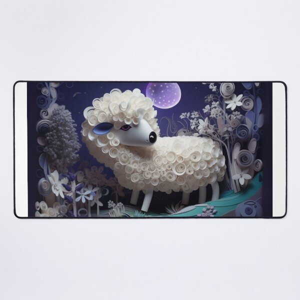 Item preview, Sheep in the night forest with moon and stars. 3d rendering designed and sold by aiphotosart.