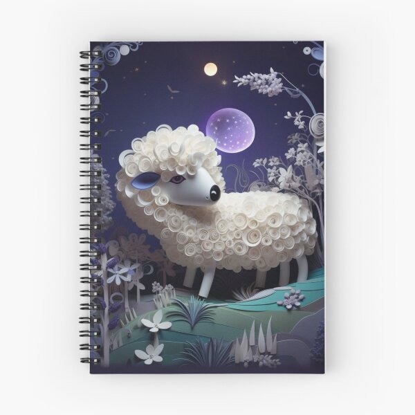 Item preview, Sheep in the night forest with moon and stars. 3d rendering designed and sold by aiphotosart.
