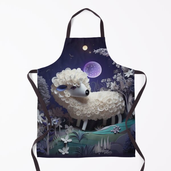 Item preview, Sheep in the night forest with moon and stars. 3d rendering designed and sold by aiphotosart.