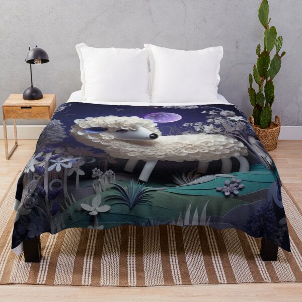 Item preview, Sheep in the night forest with moon and stars. 3d rendering designed and sold by aiphotosart.