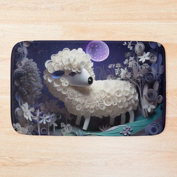 Item preview, Sheep in the night forest with moon and stars. 3d rendering designed and sold by aiphotosart.