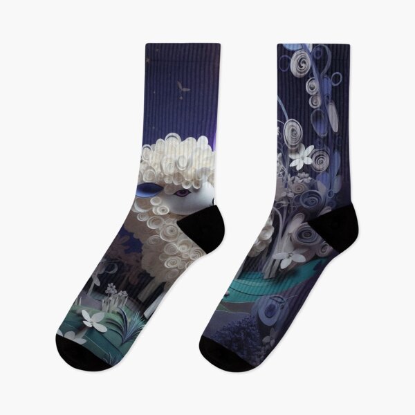 Item preview, Sheep in the night forest with moon and stars. 3d rendering designed and sold by aiphotosart.