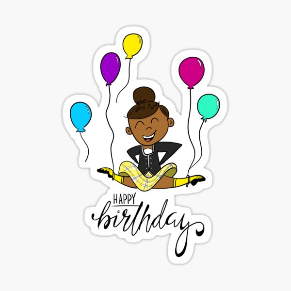 Item preview, Birthday Leap- female, yellow kilt, dark brown hair designed and sold by LizCaityArt.