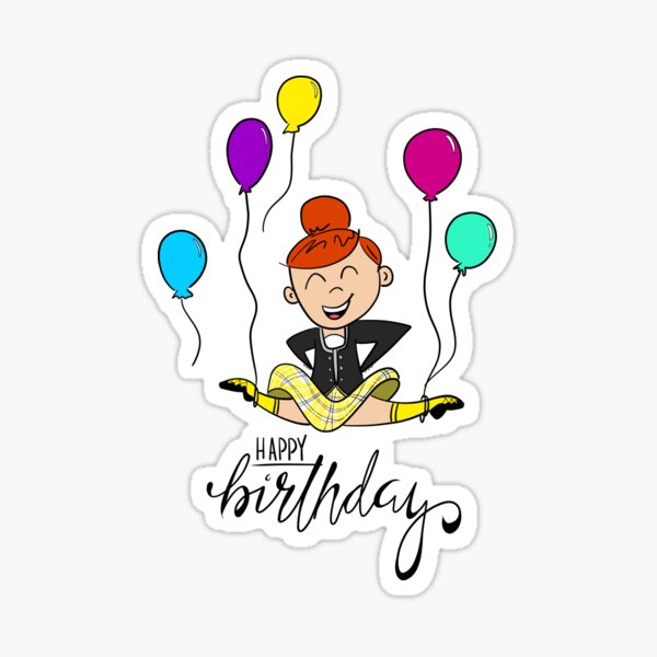 Item preview, Birthday Leap- female, yellow kilt, tangerine hair designed and sold by LizCaityArt.