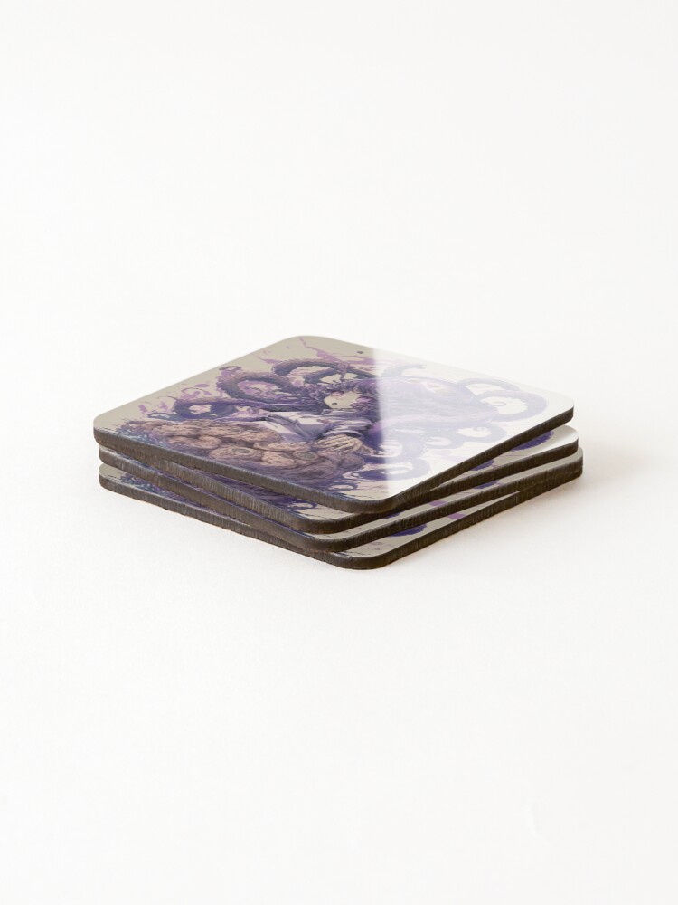 Thumbnail 4 of 5, Coasters (Set of 4), Girl Octopus Monster designed and sold by smithDback.
