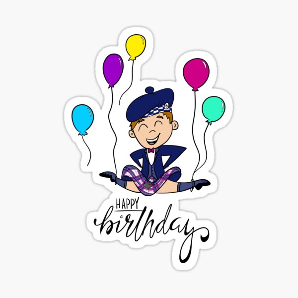 Item preview, Birthday Leap- Male, navy kilt, brown hair designed and sold by LizCaityArt.