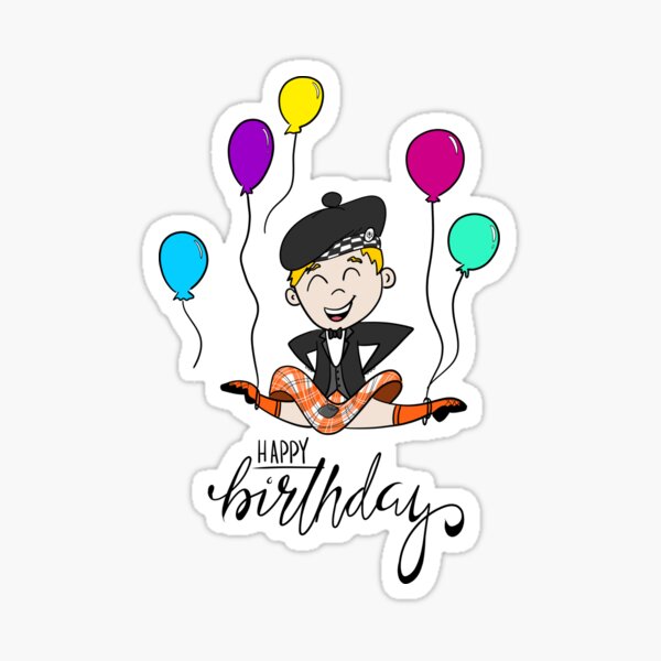 Item preview, Birthday Leap- Male, orange kilt, blonde hair designed and sold by LizCaityArt.