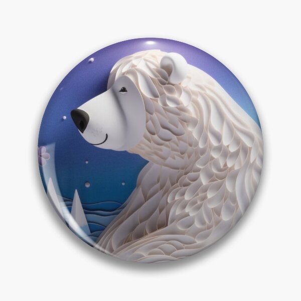 Item preview, 3d rendering of a white polar bear on a purple background. designed and sold by aiphotosart.