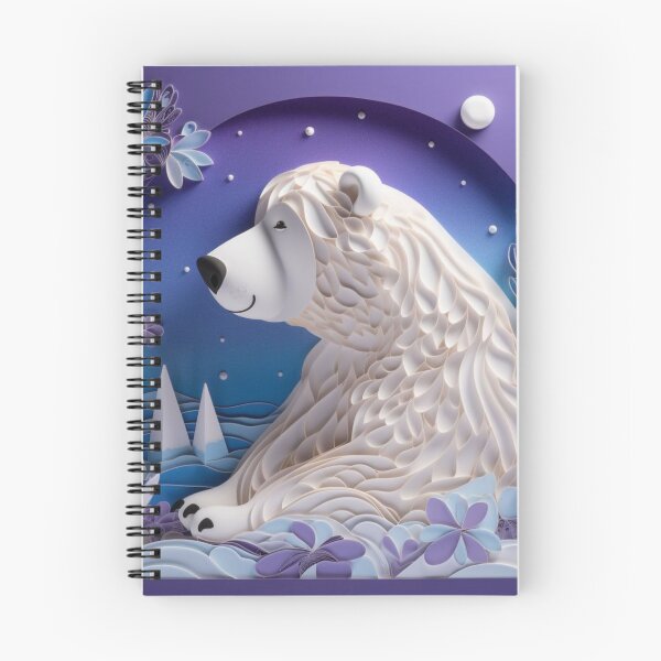 Item preview, 3d rendering of a white polar bear on a purple background. designed and sold by aiphotosart.