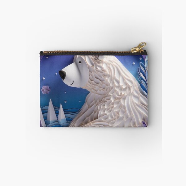 Item preview, 3d rendering of a white polar bear on a purple background. designed and sold by aiphotosart.