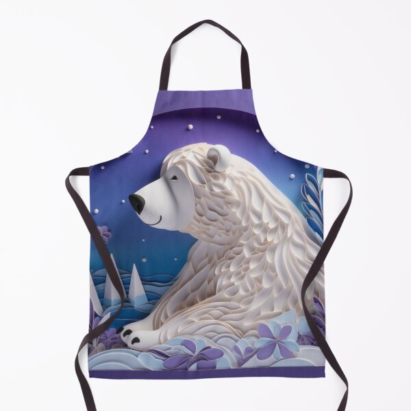 Item preview, 3d rendering of a white polar bear on a purple background. designed and sold by aiphotosart.