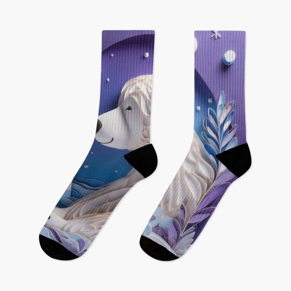 Item preview, 3d rendering of a white polar bear on a purple background. designed and sold by aiphotosart.