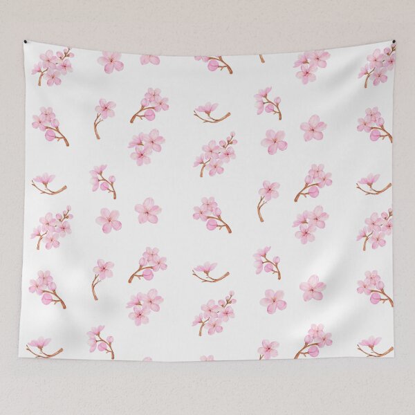 Item preview, Watercolor Pink Cherry Blossom Flowers  designed and sold by silviaol.
