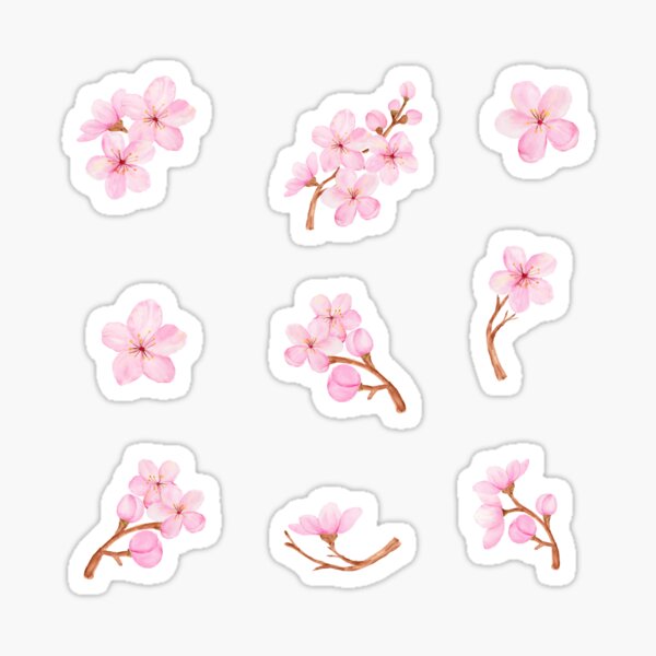 Item preview, Watercolor Pink Cherry Blossom Flowers  designed and sold by silviaol.