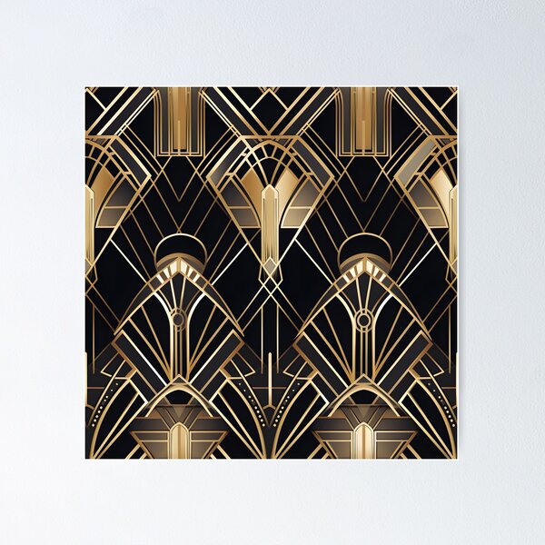 Item preview, Luxurious Art Deco Glam: Geometric Metallic Pattern designed and sold by AdventurerPack.