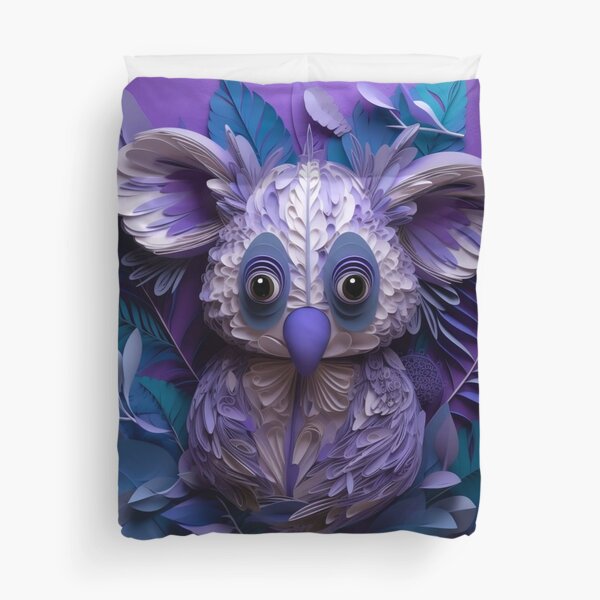 Artikel-Vorschau von Cute koala made of paper on purple background. Paper art., designt und verkauft von aiphotosart.