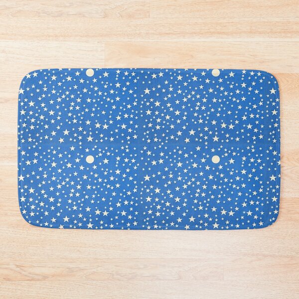 Item preview, Blue and white stars linograph folk art designed and sold by Earth Nature Creations.