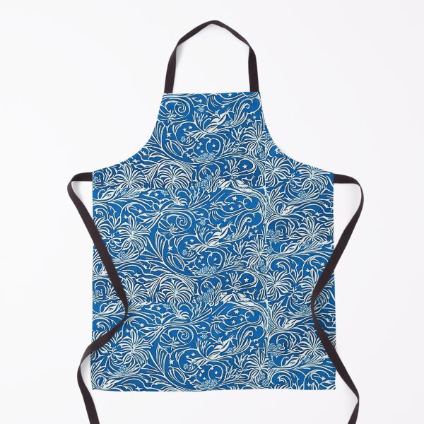 Item preview, Blue and white lace linograph folk art designed and sold by Earth Nature Creations.