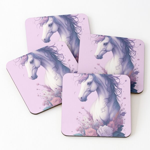 Aperçu de l'œuvre Licorne grunge esthétique avec éclaboussures florales créée et vendue par InspirationElli.