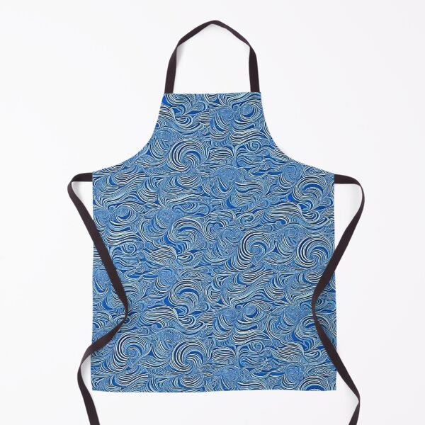 Item preview, Blue and white swirl linograph folk art designed and sold by Earth Nature Creations.