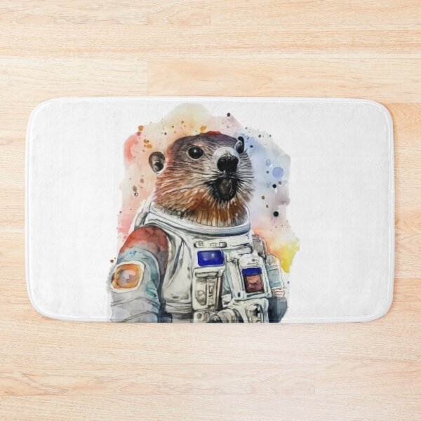 Item preview, groundhog in astronaut suit with watercolor background designed and sold by GroundhogMs.