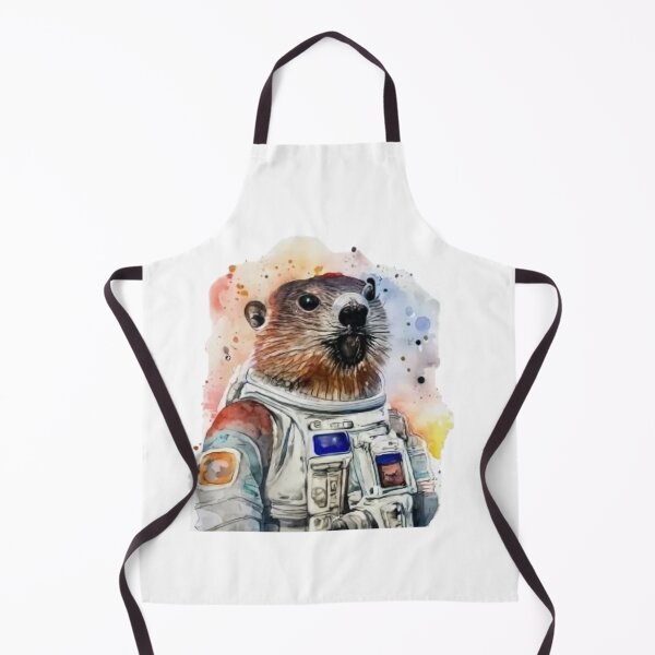 Item preview, groundhog in astronaut suit with watercolor background designed and sold by GroundhogMs.