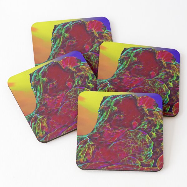 Item preview, Resting Dog in electric rainbow scheme designed and sold by rhino715.