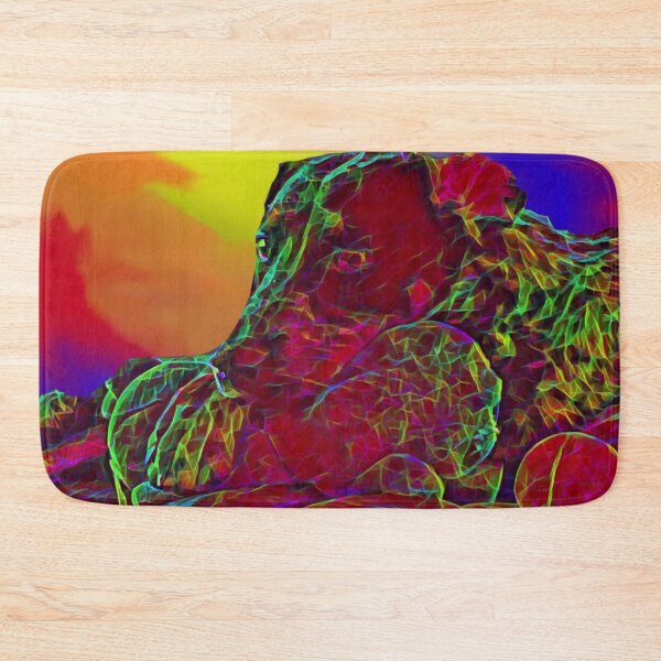 Item preview, Resting Dog in electric rainbow scheme designed and sold by rhino715.