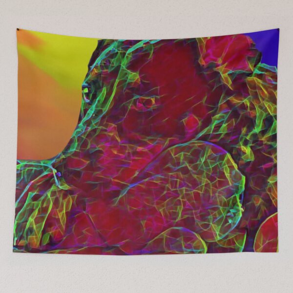 Item preview, Resting Dog in electric rainbow scheme designed and sold by rhino715.