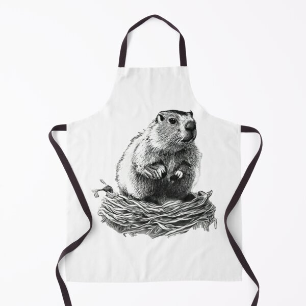 Item preview, Groundhog on top of a nest painted in black and white designed and sold by GroundhogMs.