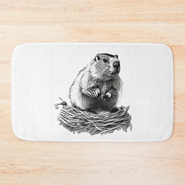 Item preview, Groundhog on top of a nest painted in black and white designed and sold by GroundhogMs.