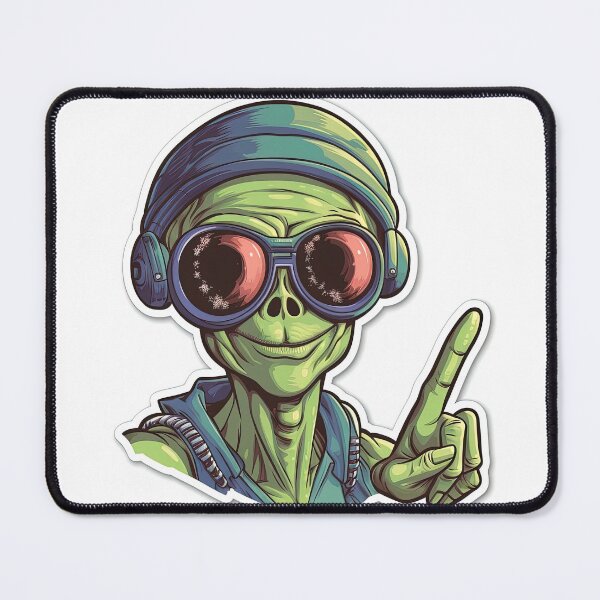 Item preview, Super Cool Alien in Green Awesome Dude with Sunglasses designed and sold by NeonAbstracts.