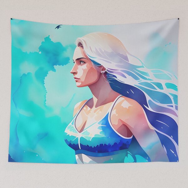 Item preview, Beautiful Aqua Blue Pisces Goddess designed and sold by Erika V..