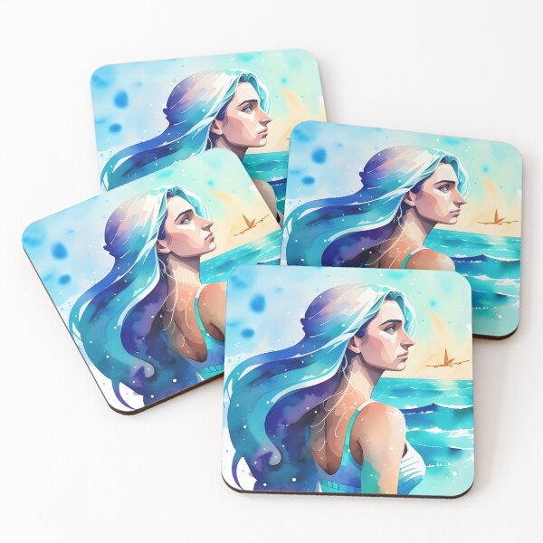 Item preview, Beautiful Aqua Blue Pisces Goddess designed and sold by Erika V..