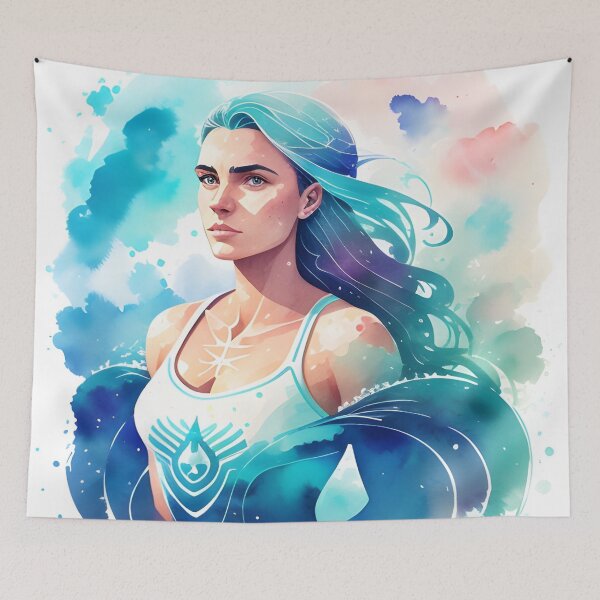 Item preview, Beautiful Aqua Blue Pisces Goddess designed and sold by Erika V..