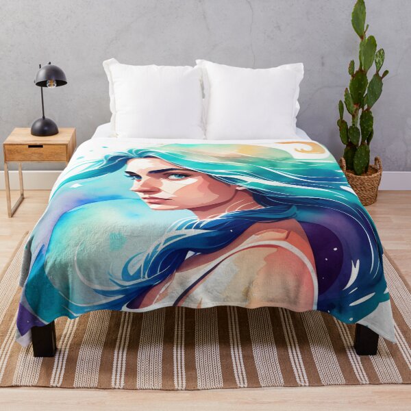Item preview, Beautiful Aqua Blue Pisces Goddess designed and sold by Erika V..