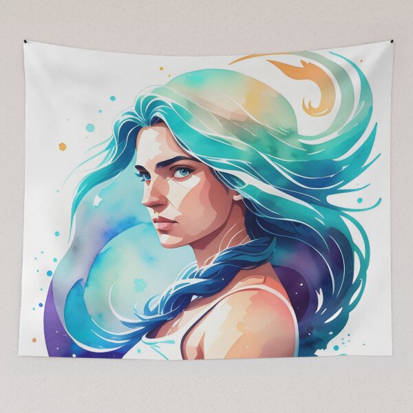 Item preview, Beautiful Aqua Blue Pisces Goddess designed and sold by Erika V..