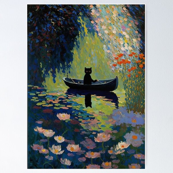Item preview, Claude Monet Cat Poster designed and sold by samirjaime.