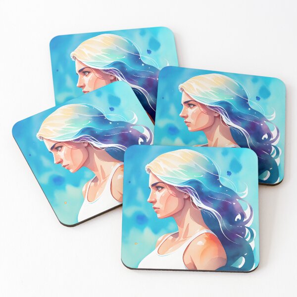 Item preview, Beautiful Aqua Blue Pisces Goddess designed and sold by Erika V..