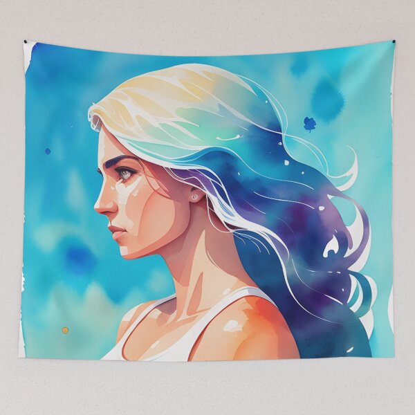 Item preview, Beautiful Aqua Blue Pisces Goddess designed and sold by Erika V..