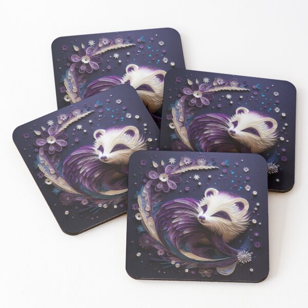 Item preview, Abstract fractal image of a raccoon in the form of a flower designed and sold by aiphotosart.