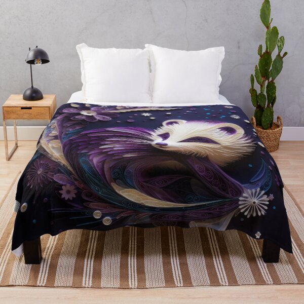 Item preview, Abstract fractal image of a raccoon in the form of a flower designed and sold by aiphotosart.