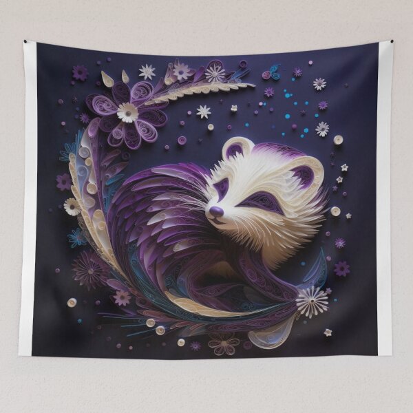 Item preview, Abstract fractal image of a raccoon in the form of a flower designed and sold by aiphotosart.