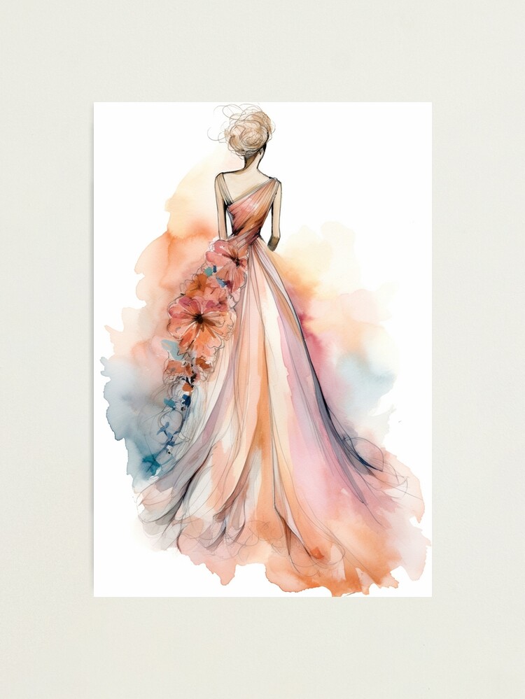 Thumbnail 1 of 3, Photographic Print, Warm Watercolor Sketch designed and sold by ChaosBuffet.