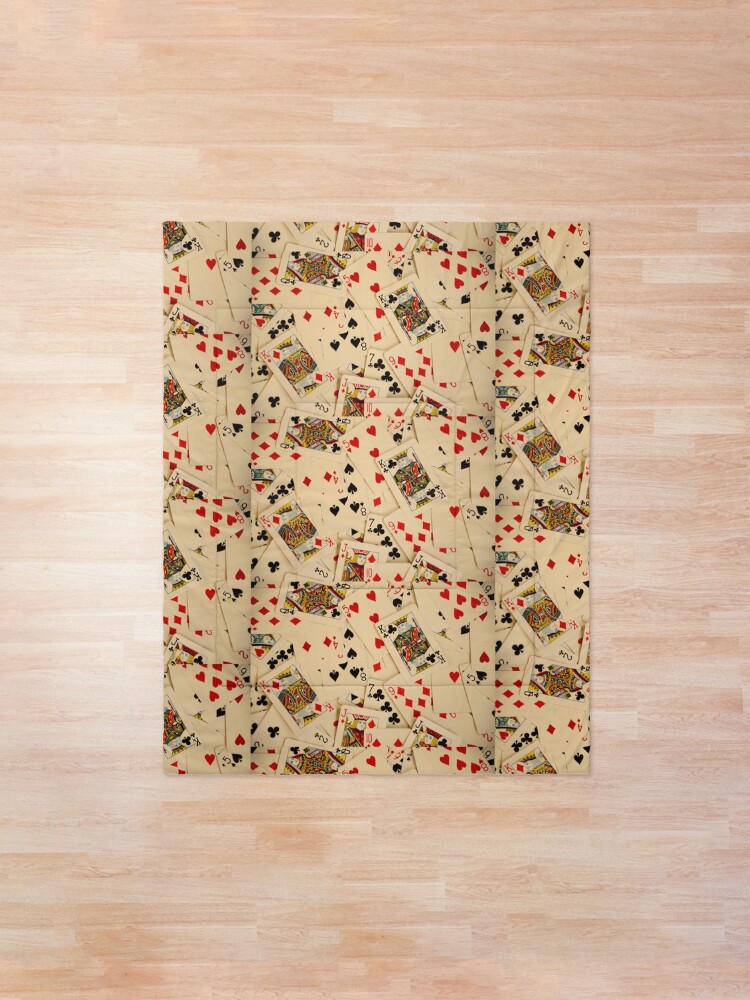 Alternate view of Scattered Pack of Playing Cards Hearts Clubs Diamonds Spades Pattern Comforter