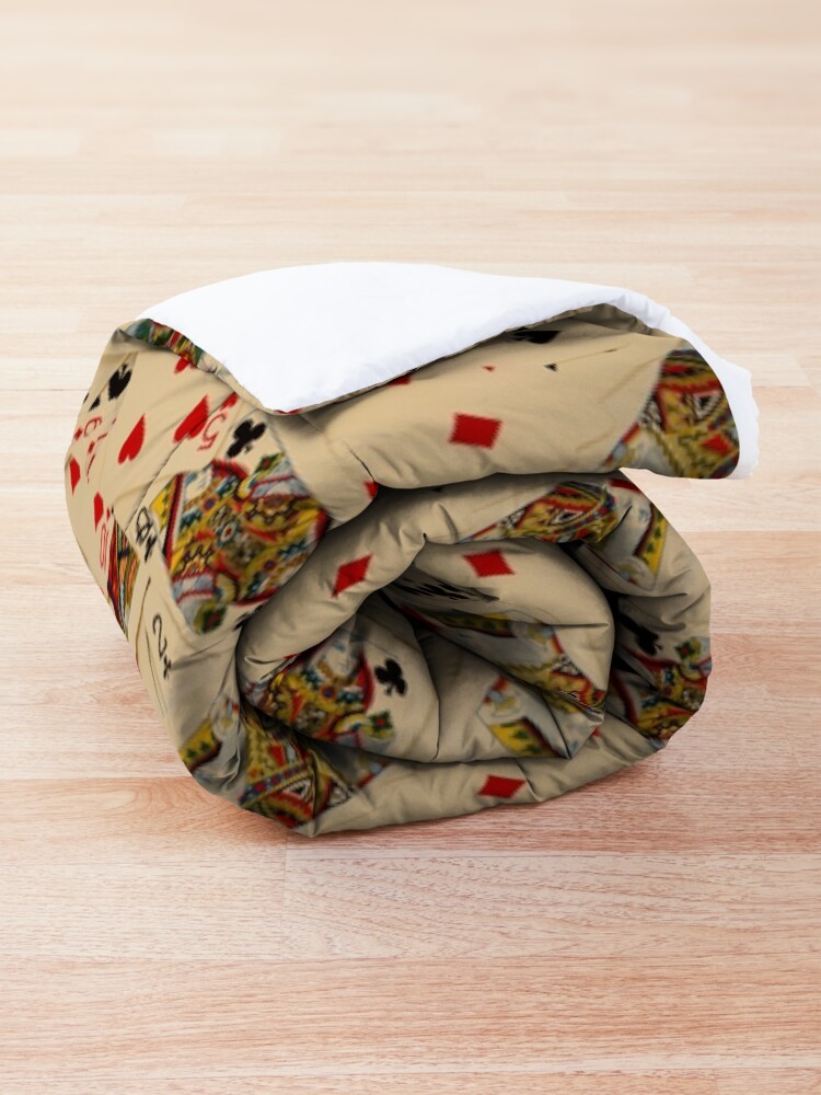 Alternate view of Scattered Pack of Playing Cards Hearts Clubs Diamonds Spades Pattern Comforter