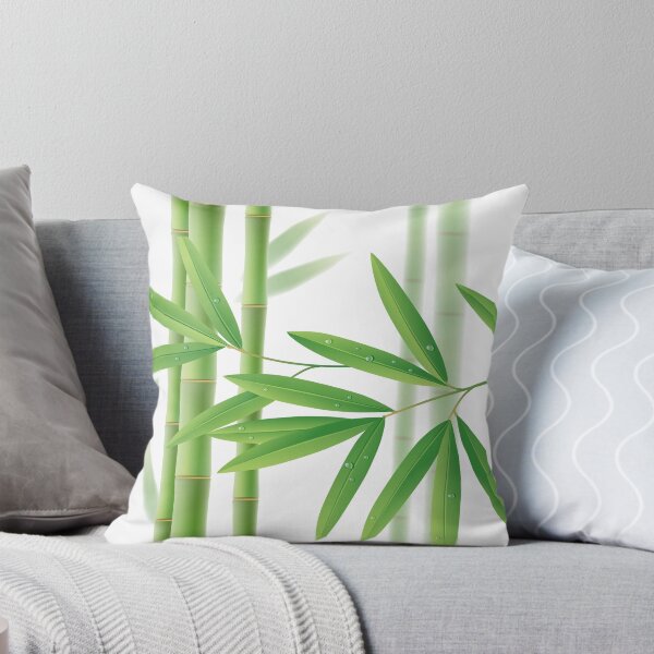 Item preview, Green bamboo stems with leaves on white designed and sold by maystra.