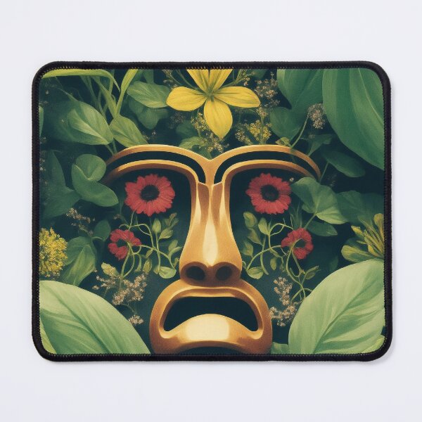 Item preview, MAYA MASK - Art of Mayan mask with flower background Collection designed and sold by GEN-Minimalism.